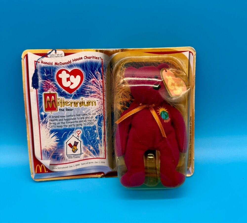 2000 TY McDonalds Millennium Bear #1 Teenie Beanie Baby RMHC NIP Sealed